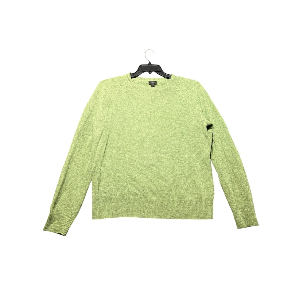 J.Crew Crewneck Sweater Mens Medium Green Excellent Lambswool Raglan 15676